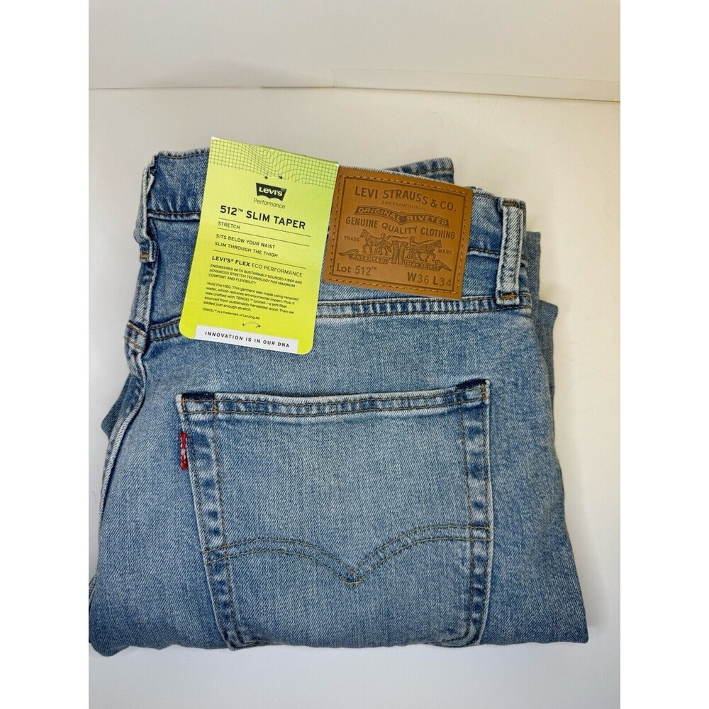 Levi's Mens 512 Slim Taper Fit Jeans Blue 36x34